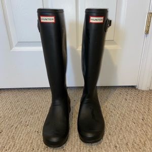 Hunter Boots Tall Matte Black Packable 8
